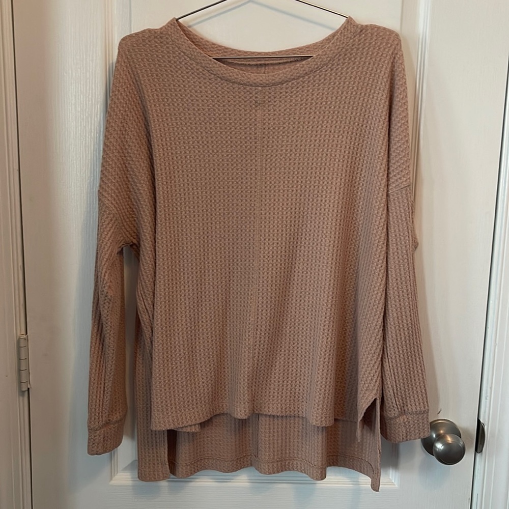 American Eagles Waffle Long Sleeve Shirt - Pink / Rose - Size M